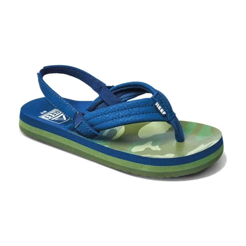 Reef Little Ahi CJ2082 Flip Flop Toddler US 4 Navy Camo Slip On Sandals JOBB2087